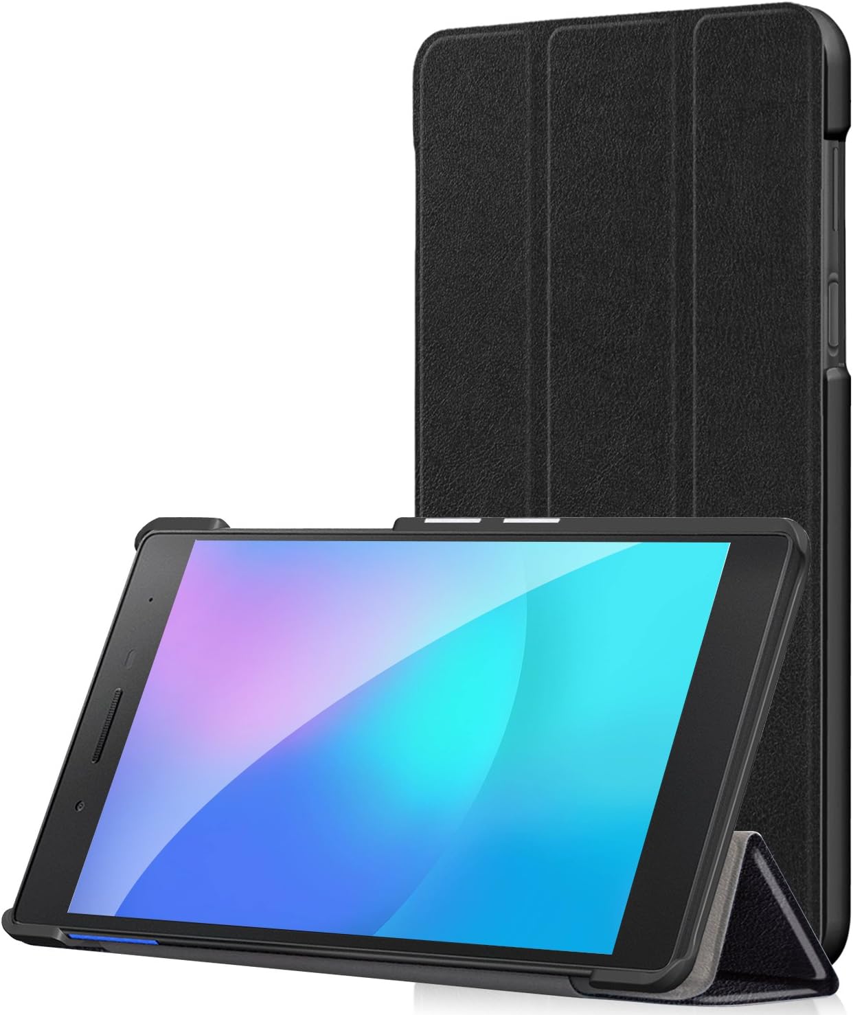 Lenovo Tab 7 Essential Case, Pasonomi Ultra Slim Lightweight PU Leather Folio Case Stand Cover for Lenovo Tab 7 Essential TB-7304F Tablet (Lenovo Tab 7 Essential TB-7304F, Black)