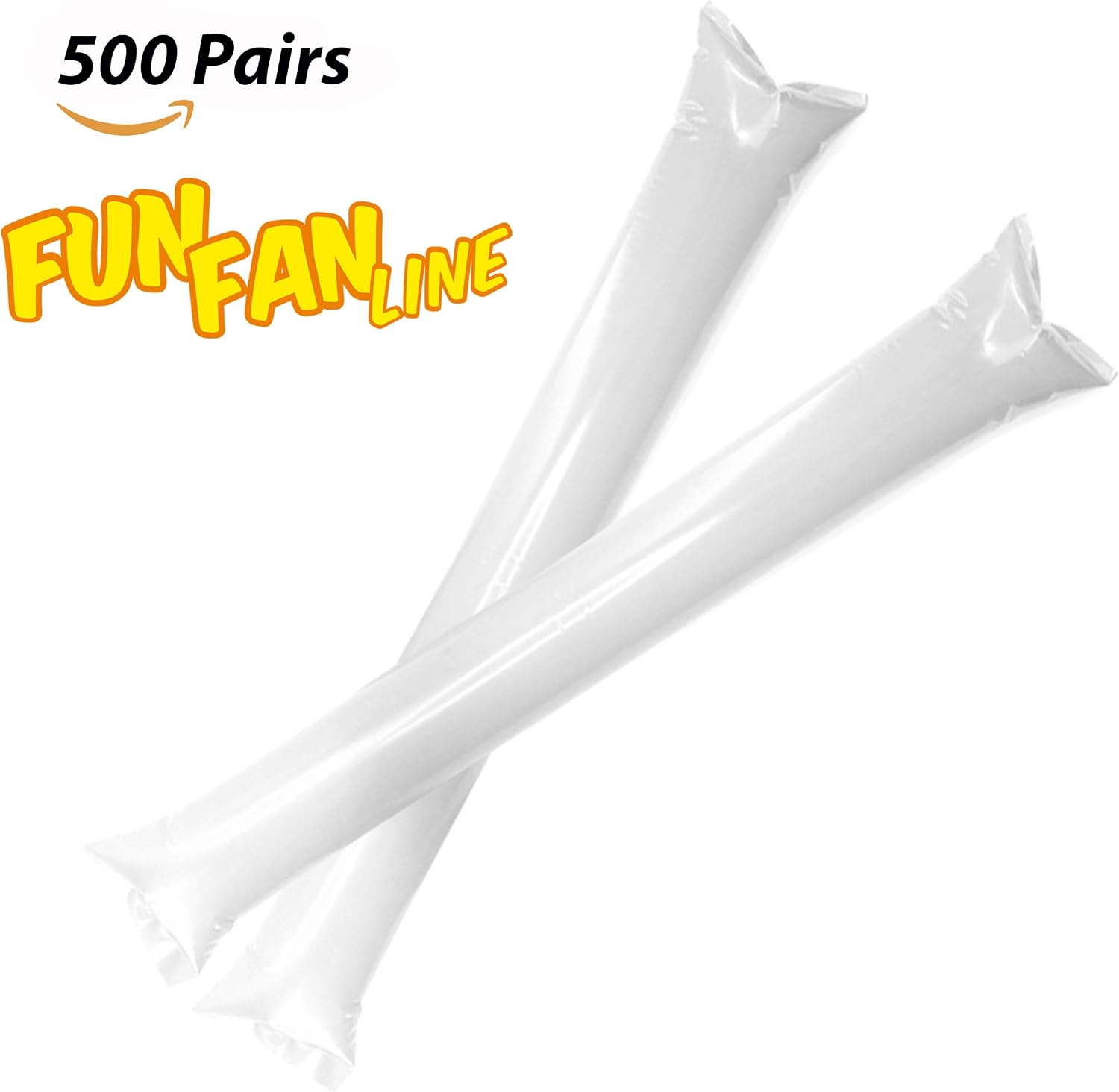 FUN FAN LINE - Pack 500 works of Reusable Inflatable Clapping Sticks, White, Normal - Image 3