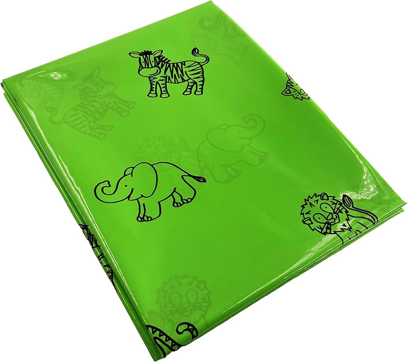 Craftplay Splashmat 1.5m x 1.5m Green Jungle Animals Table Cover