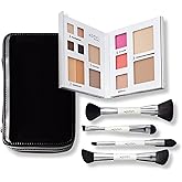 Woosh Beauty, Jetsetter Bundle in #2 Light Medium, Fold out Face Original, Essential Brush Set, Travel Case in Black