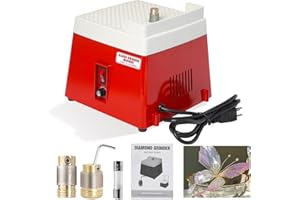 Podoy Stained Glass Grinders, 4200r/min Mini Power Industrial Glass Ceramics Grinding Kit with 5/8" & 1" Diamond Grinder Bit, Red 110V DIY Grinding Tool