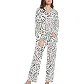 Dallonan Womens Pajamas Set Long Sleeve Sleepwear 2 Piece Button Down Nightwear Soft Cotton Fall Pj Lounge Sets S-XXL
