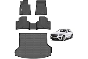 AIPOIL® Floor Mats & Cargo Liner Set for 2022-2025 2026 Genesis GV70 (Not for Electrified) All Weather Protection TPE Anti-Slip Automotive Full Set Custom Car Mats Accessories - Black