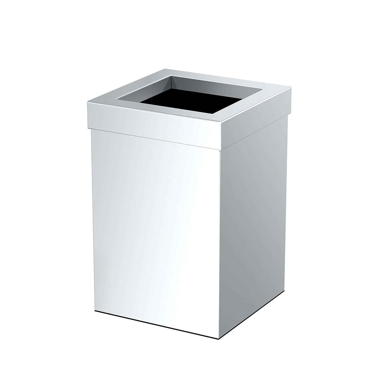 Gatco 1913 Waste Can Modern Bathroom, Kitchen, Office Trash Bin, Square, Chrome