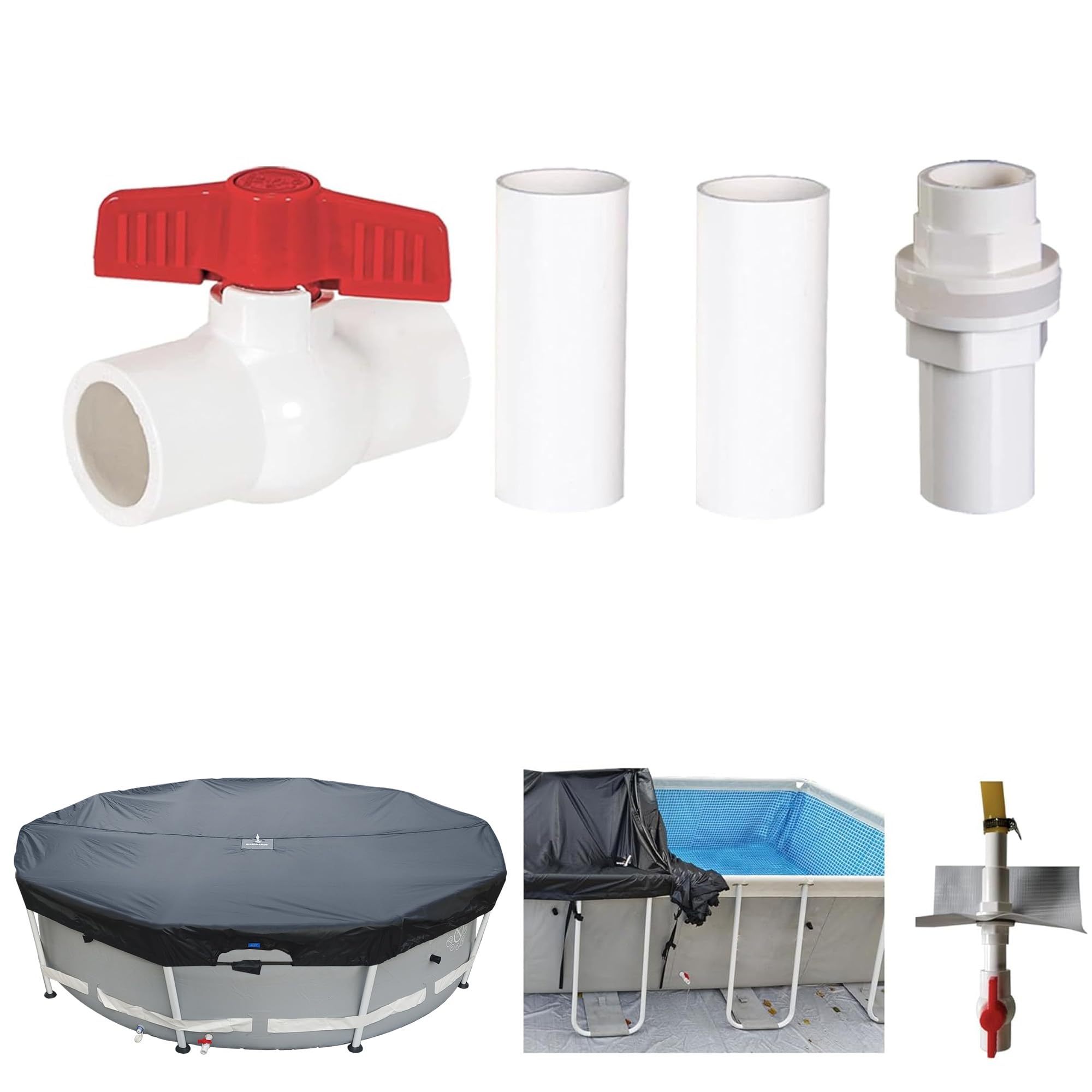 Photo 1 of **2 PACK***SIHAIAN Pool Drainage Outlet Kit, Open a Third Drain at The Bottom of The Pool with SIHAIAN Drainage Pipe Kit, Drain The Accumulated Water from The Pool Cover