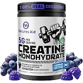 Natures Aid Creatine Monohydrate Gummies &ndash; Pre-Workout Energy &amp; Muscle Growth Support for Men &amp; Women | Grape Electrolyte Gummies (135 Count)