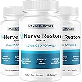 (3 Pack) Nerve Restore - Nerve Restore Advanced Formula Capsules Natural Premium Formula, Daily Pills Support Comfort, Nerve Restored Vitamins Health Wellness, 180 Capsules for 3 Months