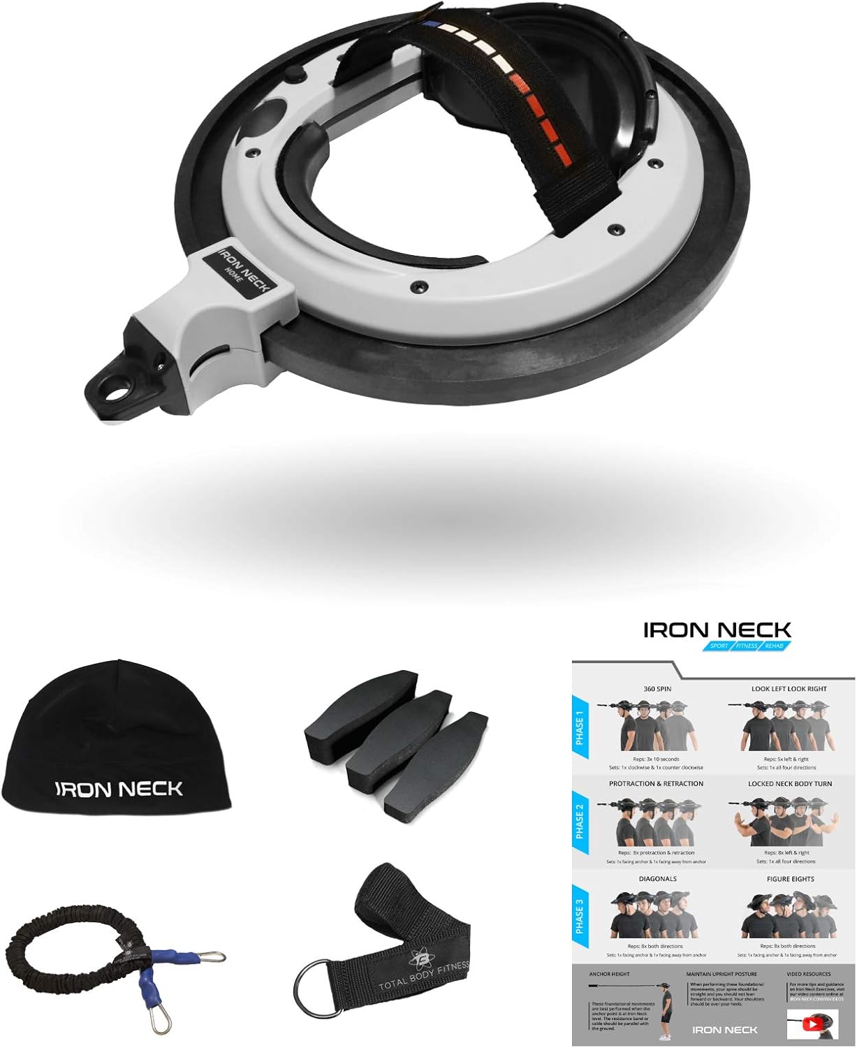 Iron Neck Starter – Advanced Neck Strength Training Device and Rehabilitation Machine - Perform Neck Exercises and Stretches to Relieve Back and Neck Pain, Reduce Concussion Risk, and Improve Posture : Sports & Outdoors