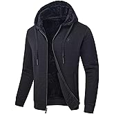 yuyangdpb Men's Zip Up Hoodie Heavyweight Fleece Sherpa Lined Sweatshirt Jackets Winter Warm Coats