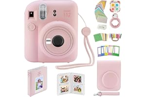 Fujifilm Instax Mini 12 Instant Camera with Case, Decoration Stickers, Frames, Photo Album and More Accessory kit (Blossom Pink)…