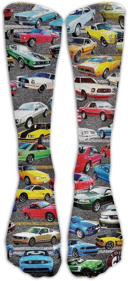 GOUK Mustangs Dessert Knee High Long Socks Athletic Sports Tube Stockings for Running,Football,Soccer