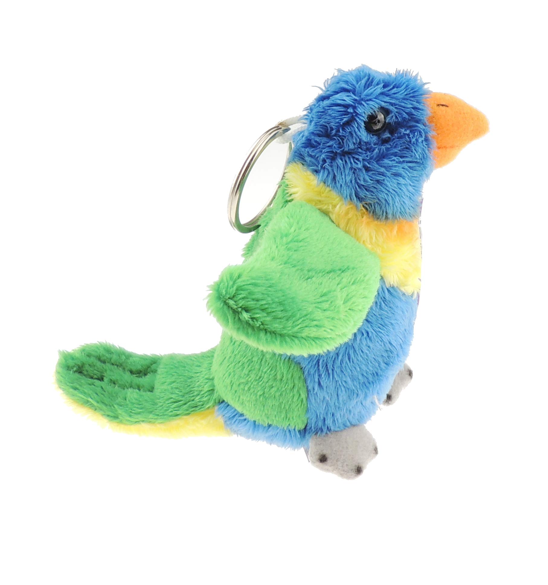 Cute Soft Cuddly Fluffy Christmas Birthday Gift Plush Fabric Animal Pet Farm Safari Wildlife Women Men Car Handbag Bag Backpack Purse Charm Keyring Key Chain Rings (Green Macaw)