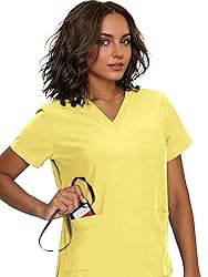 floralhue Scrubs for Women, V-Neck Scrubs Top