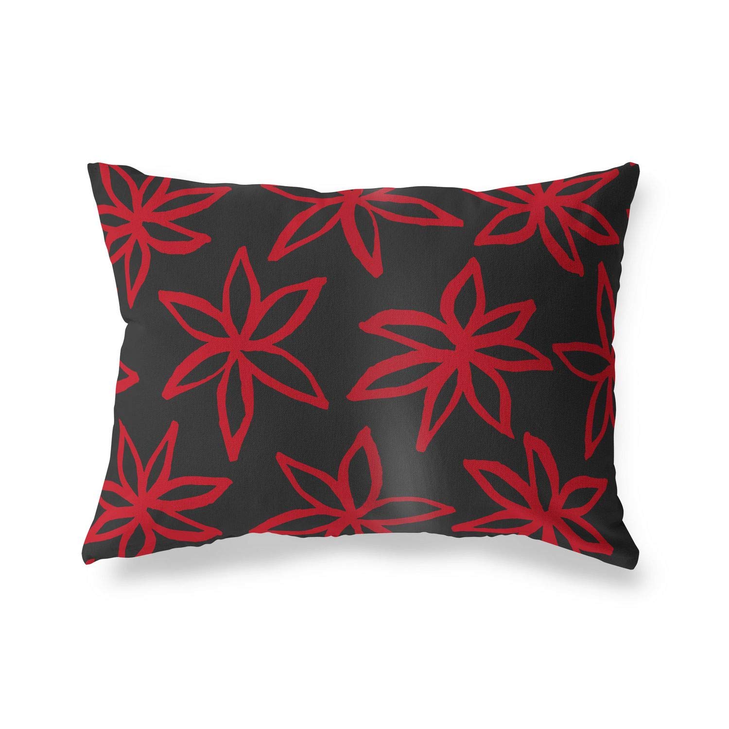 Bonamaison Decorative Cushion Cover Red & Black, Throw Pillow Covers, Home Decorative Pillowcases for Livingroom, Sofa, Bedroom, Size: 35x50 Cm - Designed and Manufactured in Turkey