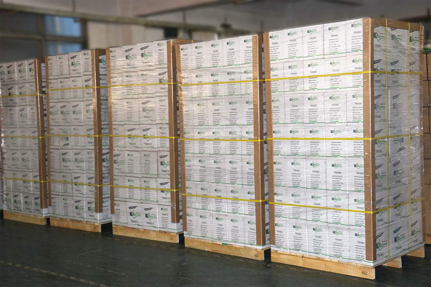 4 Pack Industrial Clear Stretch Wrap Film with Plastic Handle 18" 1200ft 72Gauge for Pallet Wrap.Durable Self-Adhering Packing, Moving, Packaging, Heavy Duty Shrink Film -BOMEI PACK : Office Products