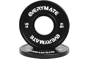 EVERYMATE Black Change Weight Plates 1.25LB 2.5LB 5LB Set Fractional Olympic Bumper Plates for Cross Training Steel Insert Strength Training