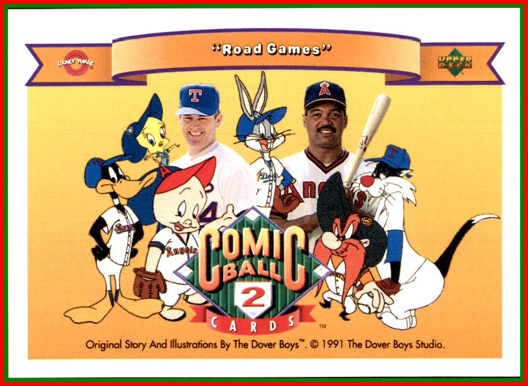 1991 Looney Tunes Upper Deck Comic Ball #19 Reggie Jackson Angels Nolan  Ryan Rangers Daffy Duck Porky Pig Bugs Bunny Tweety Bird Sylvester Yosemite  Sam on Galleon Philippines
