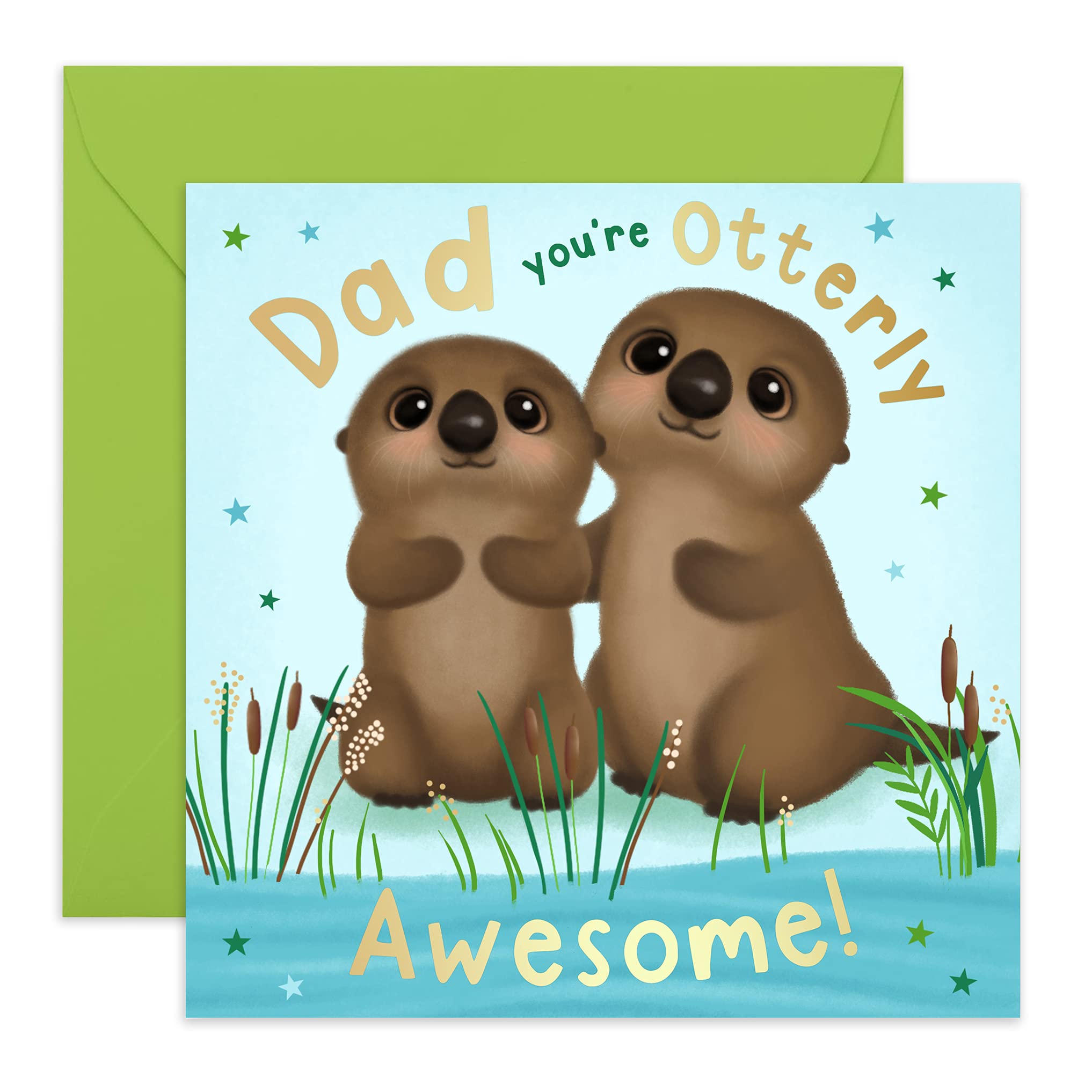Central 23 Daddy Birthday Cards - Sweet Birthday Card for Dad - 'Dad You're Otterly Awesome' - Cute Dad Birthday Card - From Son Or Daughter - Fathers Day Card - Comes with Cute Stickers