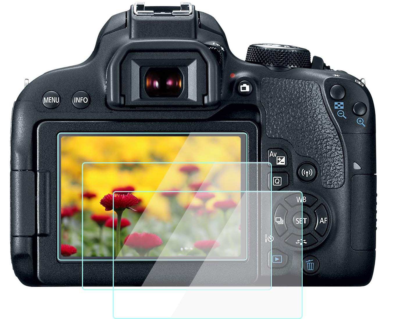 Komet 800D Screen Protector for Canon 800D 760D 750D 700D 650D, 9H Tempered Glass Anti-Scrach Ultra-Clear Anti-Bubble (3 Pack)