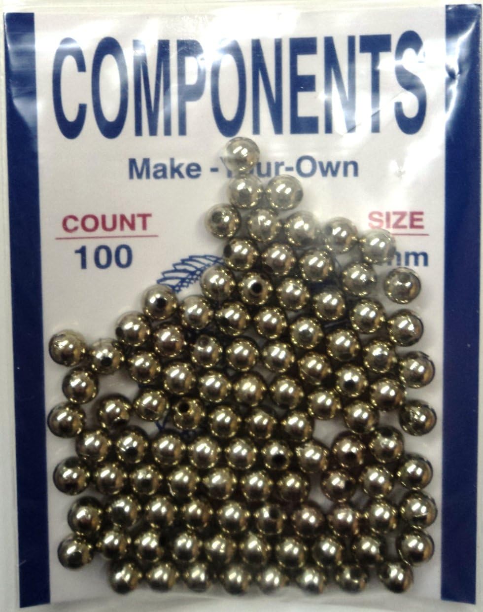 Catchmore 6MM Beads - Multiple Colors - Round or Faceted - 100 Per Pack - Hard Plastic