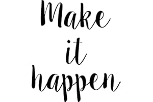 IDEOGRAM DESIGNS Make it Happen Wall Decal Inspirational Saying Motivational Quote Gym Wall Art Saying Office Decor Lettering
