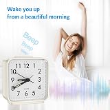 Brifit Silent Alarm Clock Bedside Battery Powered No Ticking Large Display view 3