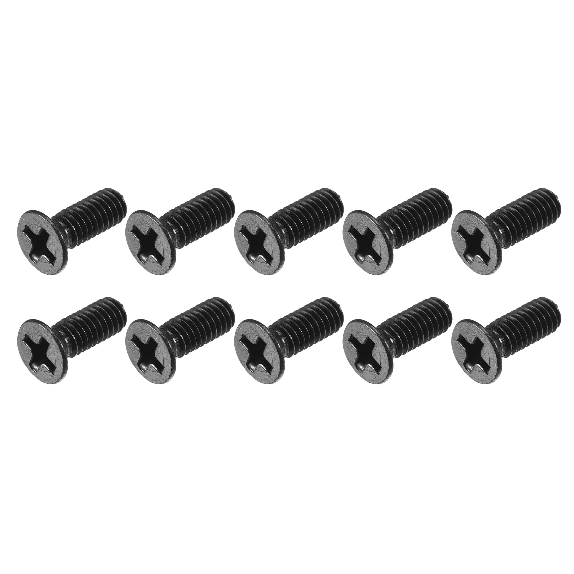 METALLIXITY Phillips Flat Head Screws (M4 x 12mm) 200Pcs, Carbon Steel Machine Screws - for Glasses Watch and Other Small Electronics, Black
