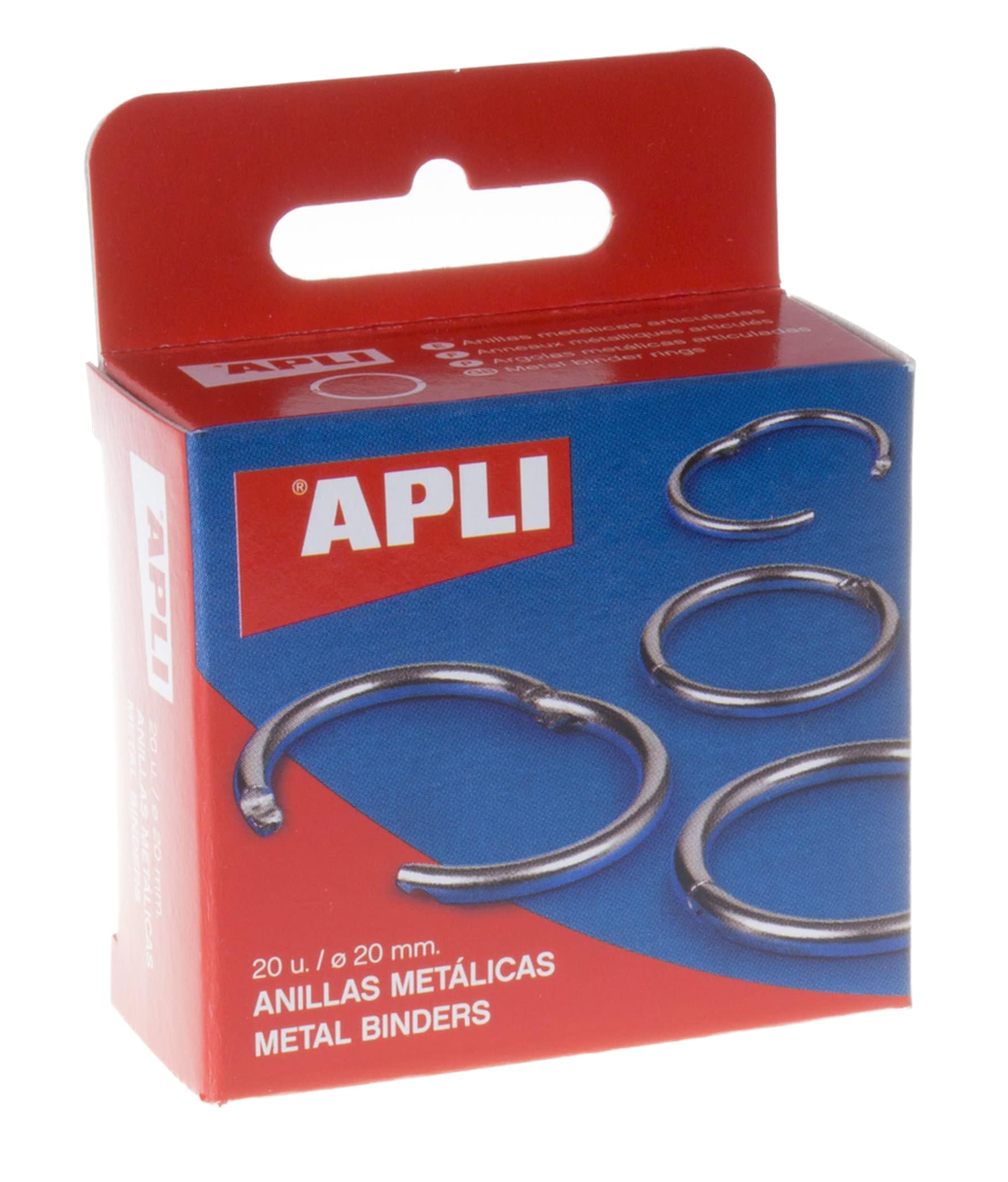 Apli 000451 20mm Silver Metal Open Ring (20 Pieces)