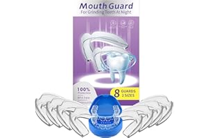 FEISINA Mouth Guard for Grinding Teeth at Night,8 Pack Night Guards for Teeth Grinding,2 Size Mouthguards for Grinding of Teeth,Reusable Teeth Grinding Mouth Guard for Sleeping