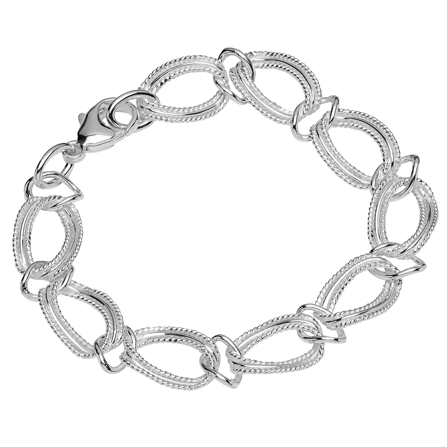NKlaus Bracelet 925 Sterling Silver 19cm Designer Chain Ladies Link Anchor Bracelet New 12862