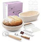 Saint Germain Bakery Premium Round Bread Banneton Basket with Liner - Perfect Brotform Proofing Basket for Making Beautiful B