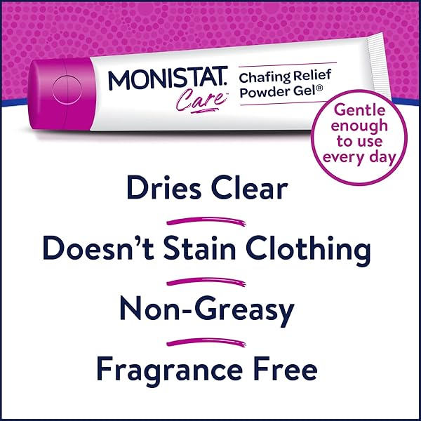 MONISTAT CHAFING RELIEF POWDER GEL, ANTI-CHAFE PROTECTION, FRAGRANCE FREE CHAFING GEL, 1.5 OZ, 1 PACK