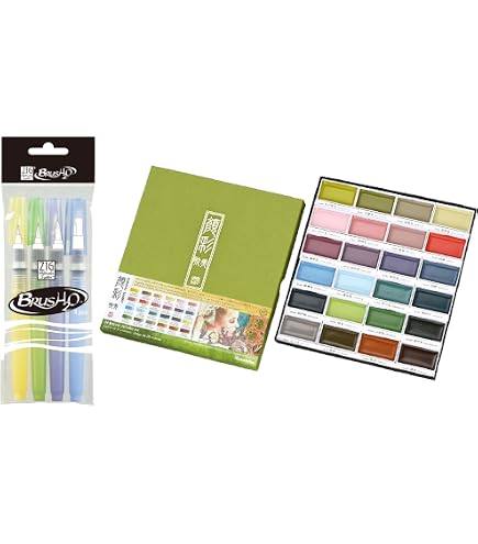 Amazon.com: Kuretake GANSAI TAMBI Watercolor paint 24 Colors Set