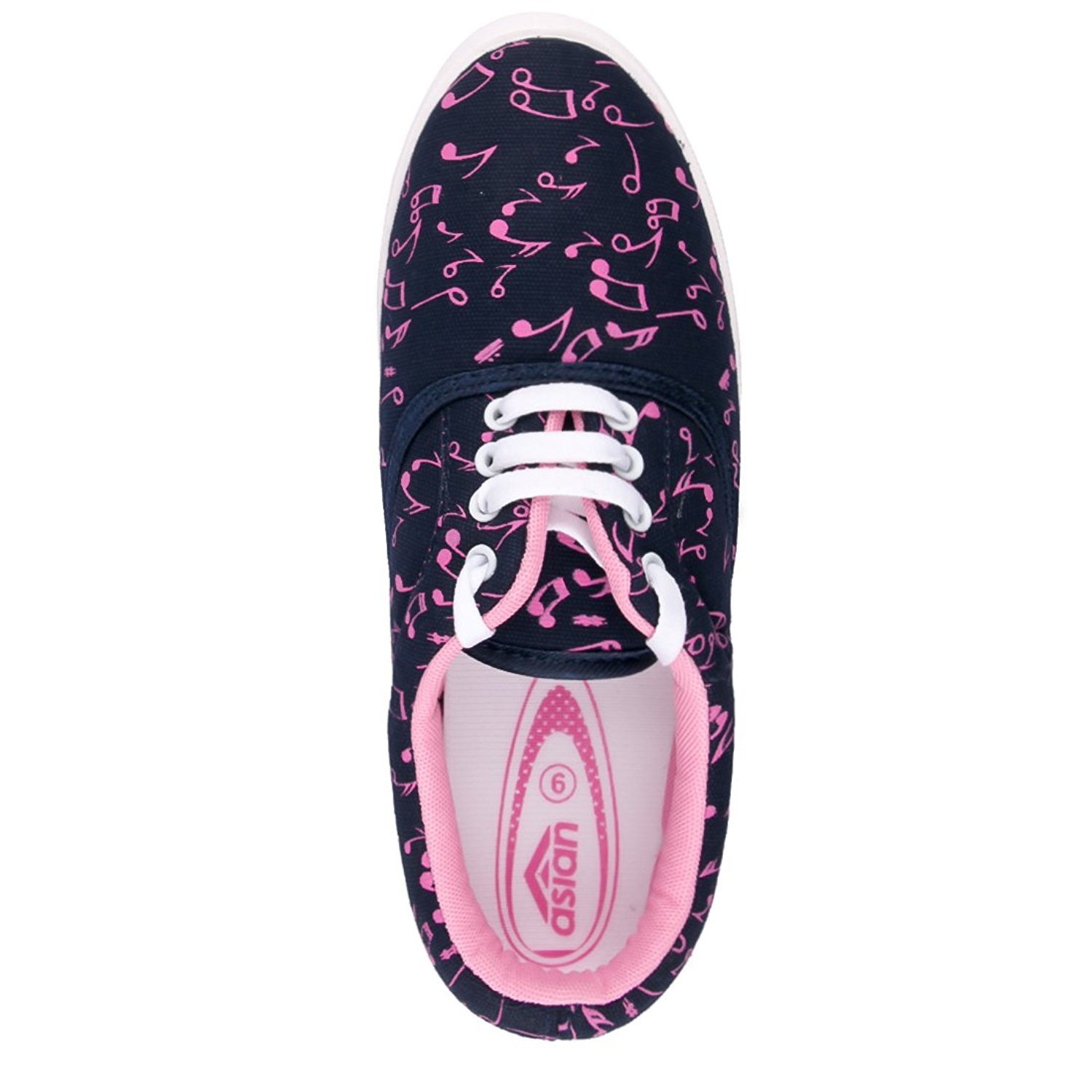 asian shoes amy-23 navy blue pink women canvas shoes