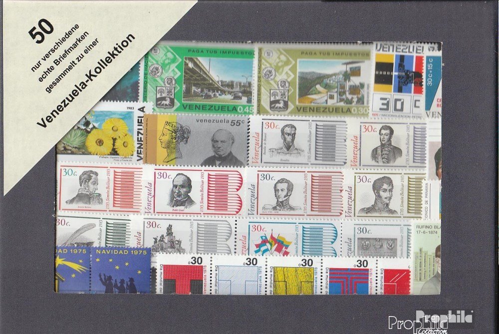Prophila Collection venezuela 50 various stamps (Stamps for collectors)