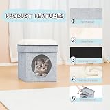 Bonlife Foldable Large Cat Bed Indoor Tent House 32x32x39cm White view 2