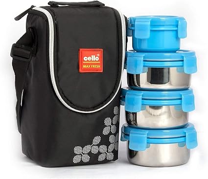 Cello Max Fresh Click Steel Lunch Box 