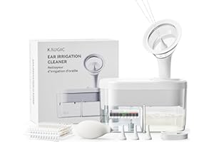KAUGIC Electric Ear Wax Removal Kit - Water Powered Ear Irrigation System with Sewage Collection, 4 Clean Modes, Safe & Effective, 3 Ear Tips for Adults