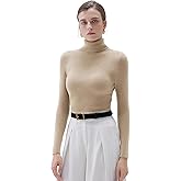 SUUKSESS Women Turtleneck Cashmere Blend Sweater Long Sleeve Shirts Fall Basic Thermal Tops Winter Clothes