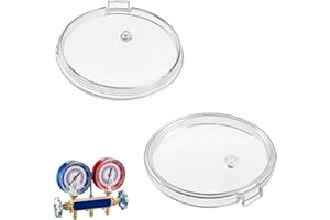 2 Pcs 49100 80 mm Crystal Gauge Lens Fit for Brute II Manifolds, Compatible with Ye-llow Jacket, Replacement Lens Clearly Dis