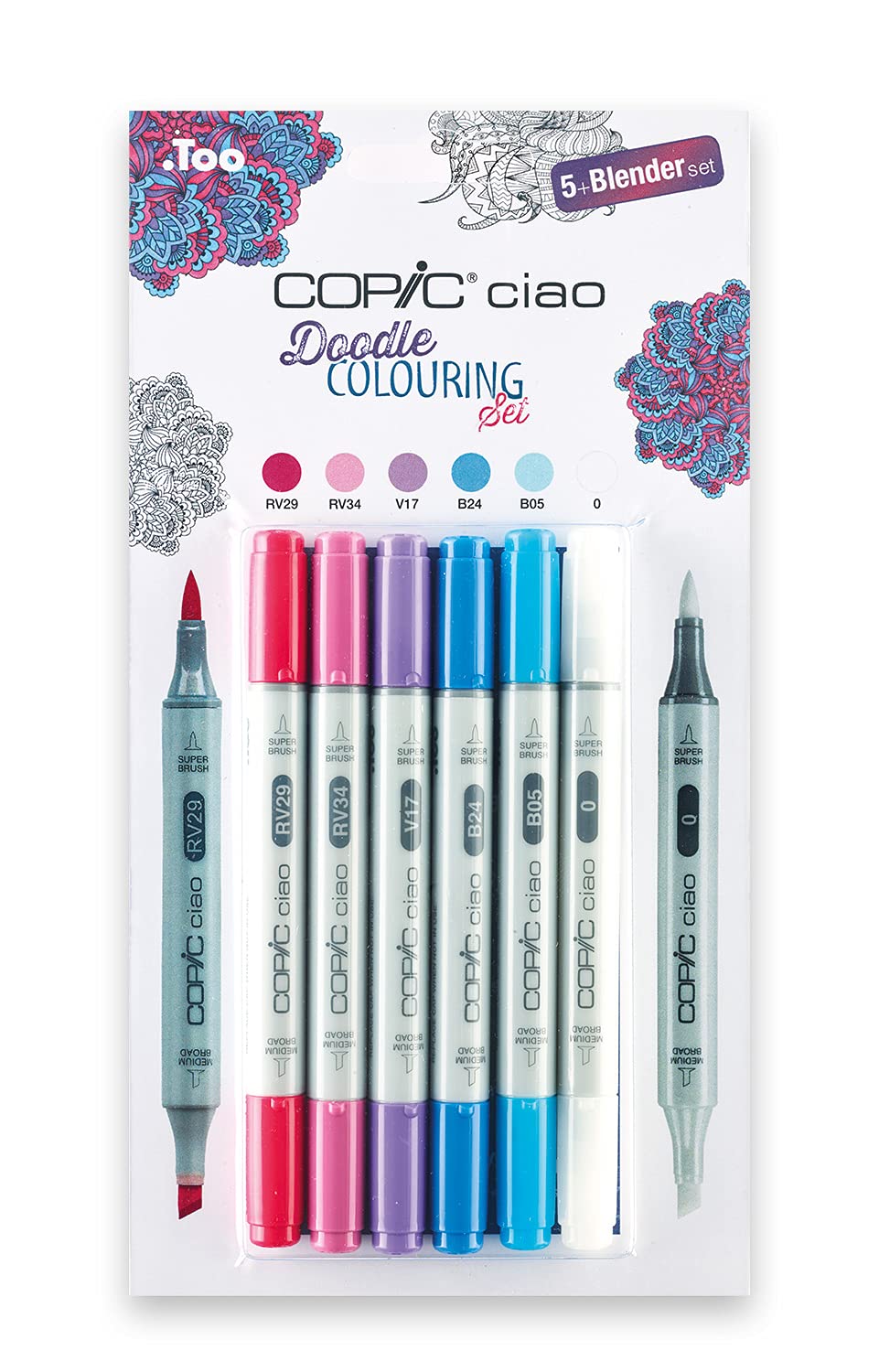 Copic Ciao 5+1 Marker Set - Doodle (Pack of 5 + Blender)