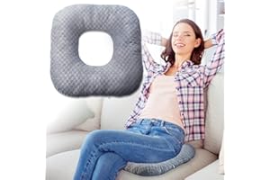 Vinban Stuffed Donut Pillow Seat Cushion | for Tailbone and Coccyx Pain, Hemorrhoids, Bed Sores, Pregnancy, Prostate, Surgery Recovery, Sitting Pressure Relief, for Home, Office and Car (Grey)