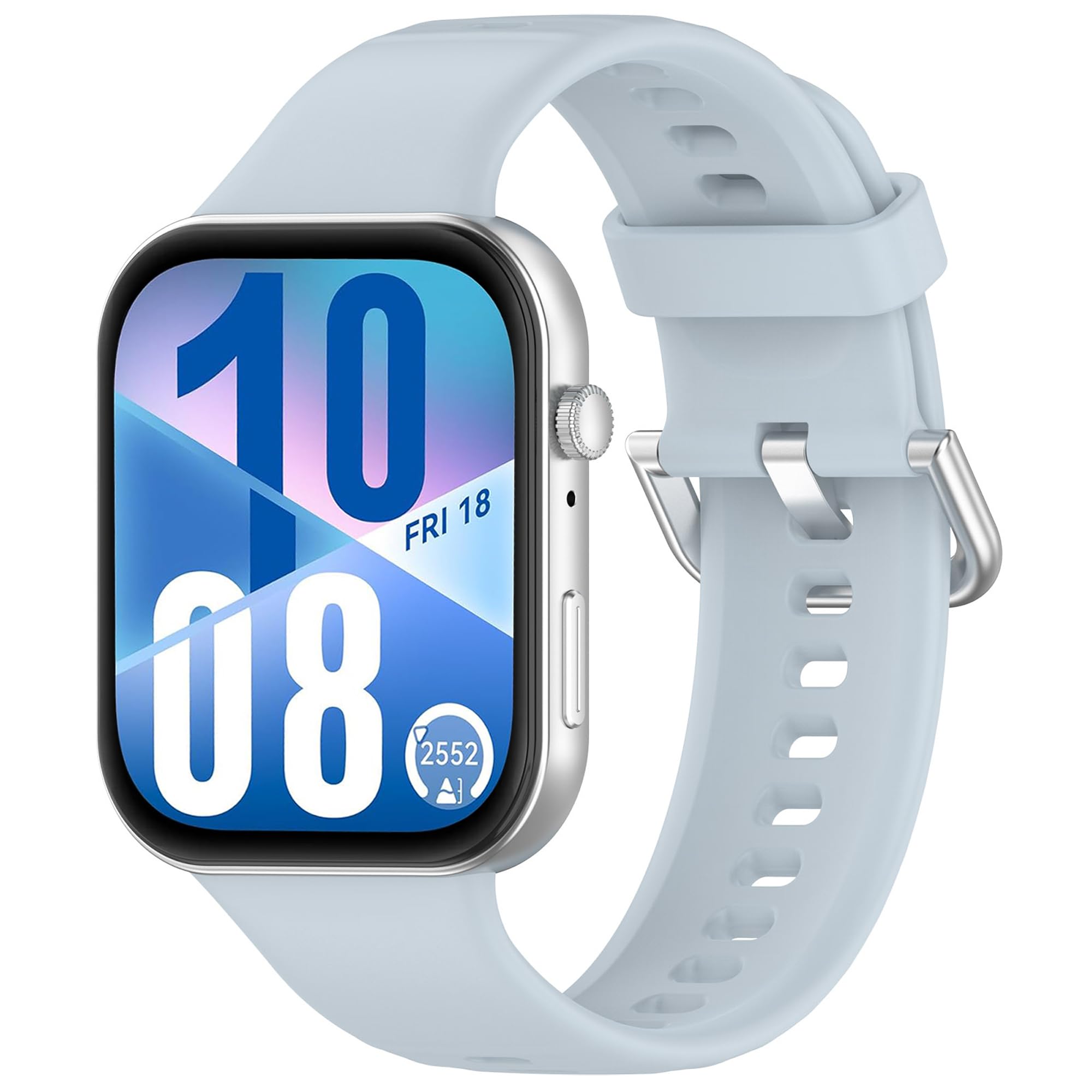 Wownadu Straps Compatible for Huawei Watch Fit 4/4 Pro / 3 Strap Light Blue Silicone Adjustable Classic Wristbands for Men Women Replacement Watchbands (Strap Only)