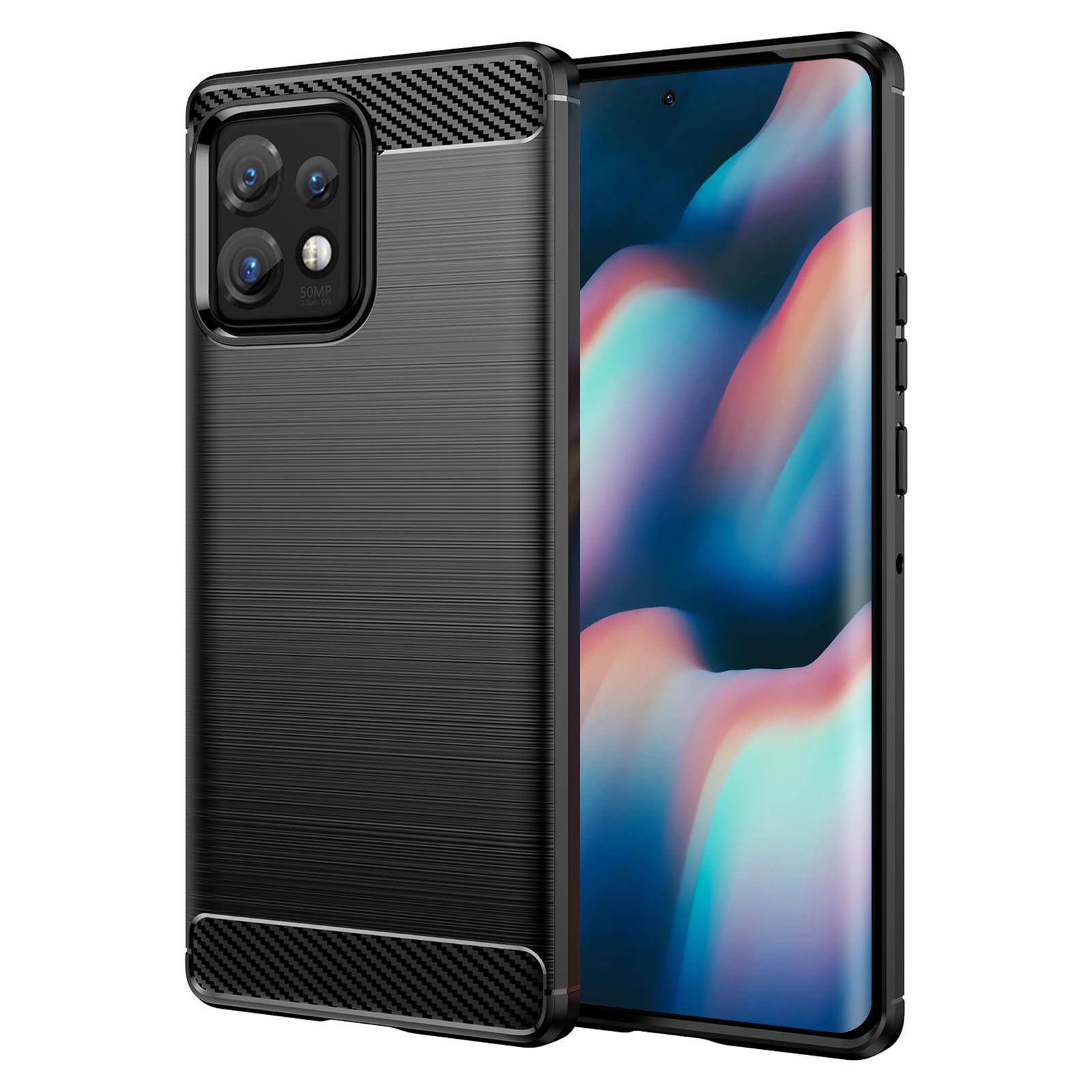 TailTech Case for Motorola Edge 40 Pro Case, [Black] Brushed Stripe TPU Phone Cover with Shockproof Protection, Compatible with Moto Edge 40 Pro Phone Case