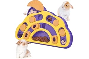 Antidious Interactive Pet Treat Puzzle Game Rabbit Toys,Ferrets Toys, Slow Feeder Function Benefit for Digestion, Keep Pet's Mind Active and Alert, Purple