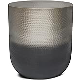 SIMPLIHOME Nova Boho 19 Inch Wide Metal Side Table in Silver Ombre, Fully Assembled, For the Living Room and Bedroom
