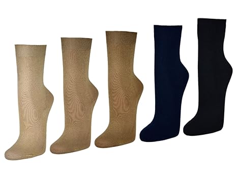 Sockenkauf24 10 bis 60 Paar Damensocken 100% Baumwolle ohne Naht Business Damen Socken Schwarz