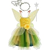 ToLaFio Tinkerbell Costume for Girls Princess Tinker Bell Halloween Costume Kids Dress up Fancy Gown Christmas Birthday Party