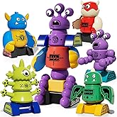 TEMI Magnet Robot Toy for Kids 3-5 Years Old - Monster Magnet Toys Stacking Transform Toys with Storage Box, Set for Boys Age 3 4 5 6 7 Years Old Boys, Christmas and Birthday Gifts