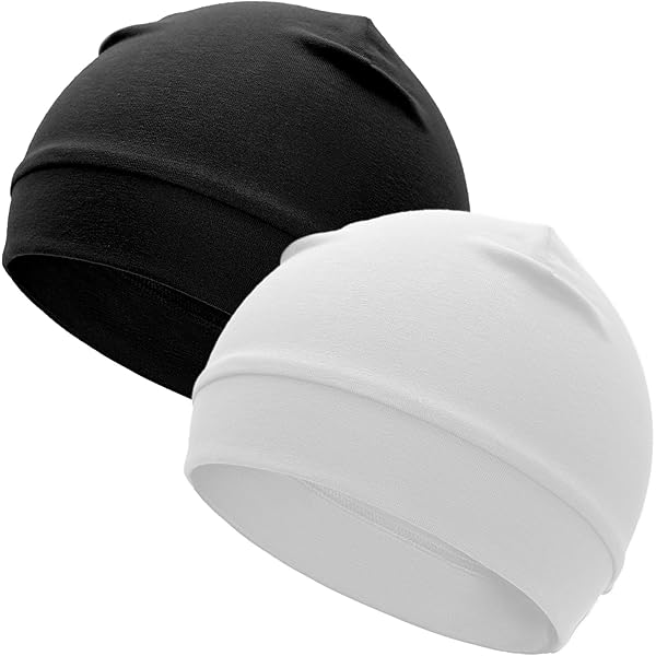 vidsel 100% Cotton Skull Caps for Men Women Breathable Night